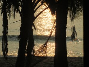 Sonnenuntergang am Strand Golf von Siam