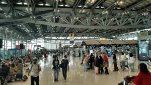 wenig los beim International Departure Airport Bangkok